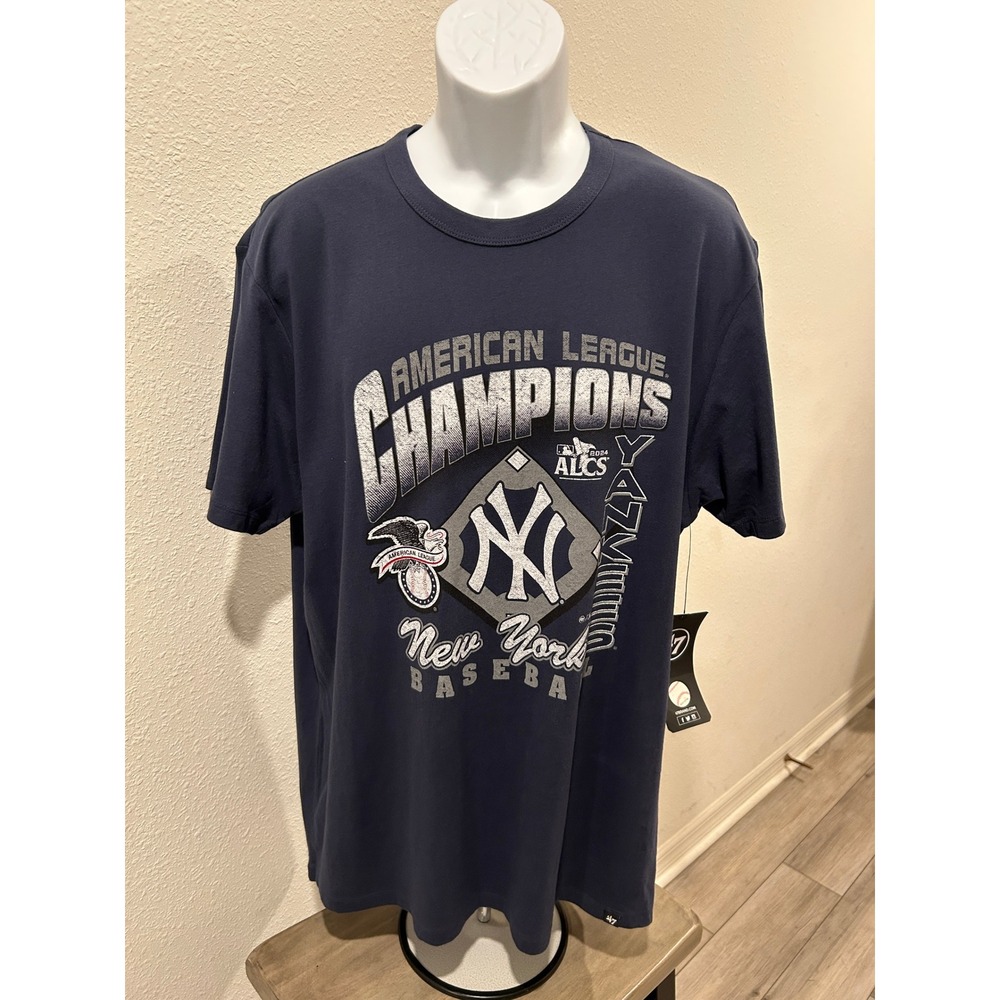 47 Brand New York Yankees 2024 ALCS Champions Shirt Mens XL Navy Blue Cotton New